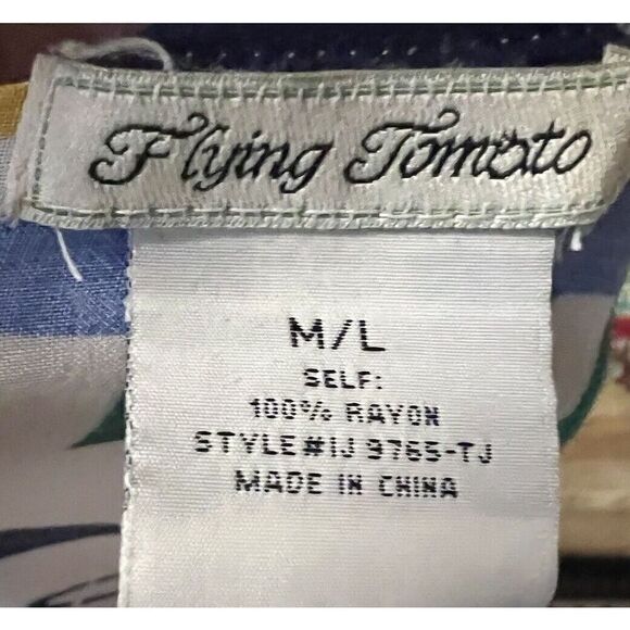 Flying Tomato Womens M/L Duster Kimono White Multi Hibiscus Print 3/4 Sleeves - Picture 8 of 9